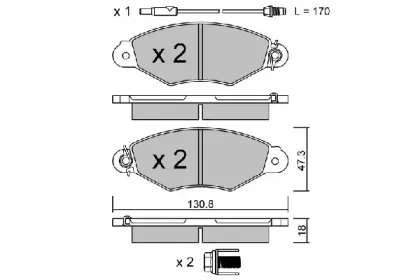 BPRE-1007 AISIN Комплект тормозных колодок, дисковый тормоз